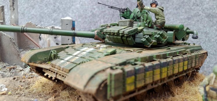 Ukrainian T64 defending land
